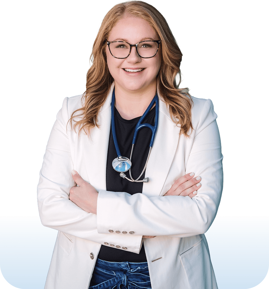 NCLEX RN nurse demonstrating procedure