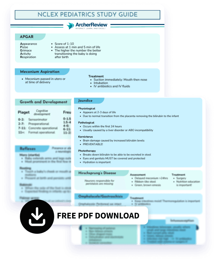 Free NCLEX Pediatrics Cheat Sheet & Pediatric Nursing Study Guide